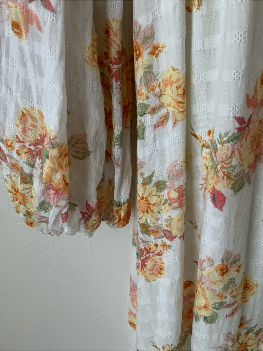 AUDREY PARKS FRANCESCA’S Floral Maxi Dress in Cream and Yellow - Boho V-Neck - Picture 8 of 13